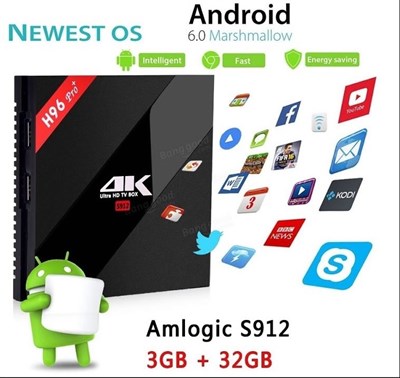 H96 PRO PLUS Amlogic S912 Octa Core 3GB RAM 32GB ROM TV Box
