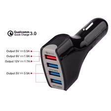 Ele® Qualcomm Quick Charge 3.0 7A 4 USB Port Fast Car Charger
