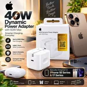 Apple A3353 40W USB-C Dynamic Power Adapter with 60W Max 