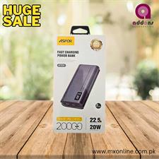 Aspor A336 20000mAh 22.5W PD+QC4.0 Ultra-Fast Digital LED Display Power Bank