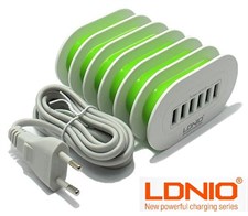 LDNIO A6702 7Amp Auto-ID 6-port USB Wall Travel Charger