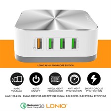 LDNIO A8101 50W Quick Charge 3.0 Technology 8-USB Output 10A Auto ID USB Charger