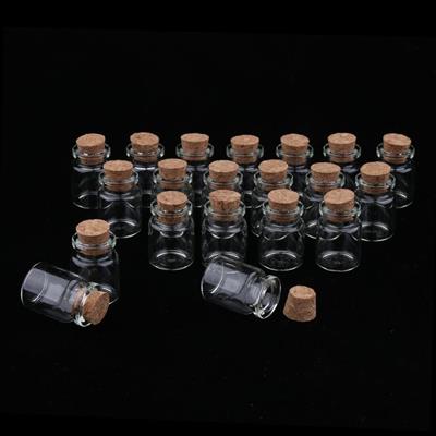 5ML Cork Glass Tube Jars Vials Drift Wishing Lucky Bottles - Wedding Party Decor - DIY Pendant - Also Fit for Storaging Essential Oil Perfume (100 pcs)