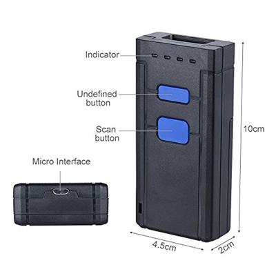 Aibecy Portable Bluetooth Wireless 1D Barcode Bar Code Scanner Reader Support for Windows IOS Android OS