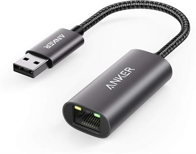 Anker USB 3.0 to Ethernet Adapter, PowerExpand USB 3.0 to Gigabit Ethernet Adapter, Aluminum Portable USB-A Adapter Compatible for MacBook Pro 2015, MacBook Air 2017, and More