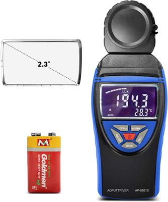 AOPUTTRIVER Digital Light Meter LuxTester up to 400,000Lux AP-8801B