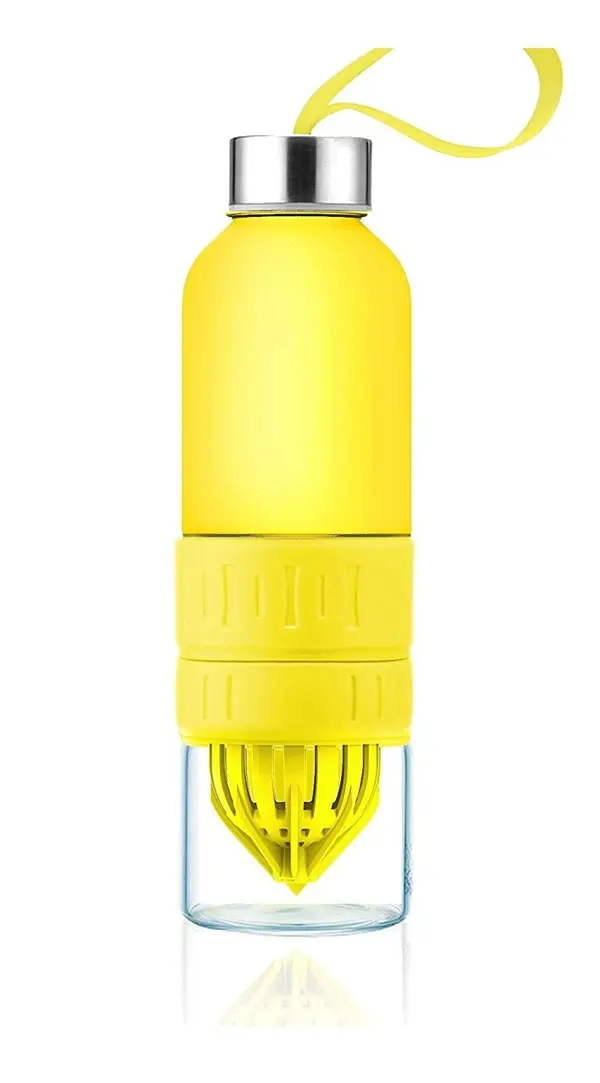 Asobu Revolutionary Twist N' Go Pure Fruit Crusher and Water Infuser Bottle Yellow 600 ml