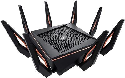 ASUS ROG Rapture WiFi 6 Wireless Gaming Router (GT-AX11000) Tri-Band 10 Gigabit, 1.8GHz Quad-Core CPU, WTFast, 2.5G Port, AiMesh Compatible