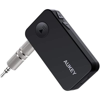AUKEY Bluetooth 5.0 Receiver Portable Wireless Audio Receiver Car Kit Voice Assistant, Hands-Free Calling and 3.5mm Stereo Jack