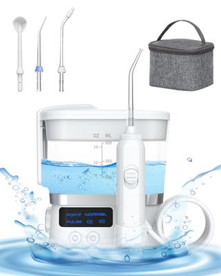 AUPO Electric Dental Oral Irrigator Water Flosser Hand held for Teeth Rechargeable 600ml Water Tank Toothbrush Combo
