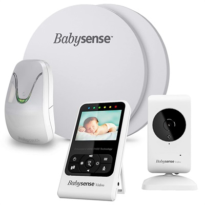 Babysense Video Baby Monitor & Movement Monitor Bundle Pack V24R with Babysense 7 Under-The-Mattress Baby Movement Monitor
