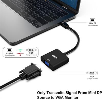 BENFEI Mini DisplayPort to VGA Adapter Mini DP to VGA (Thunderbolt Compatible) Male to Female Adapter for ThinkPad SurfacePro PC