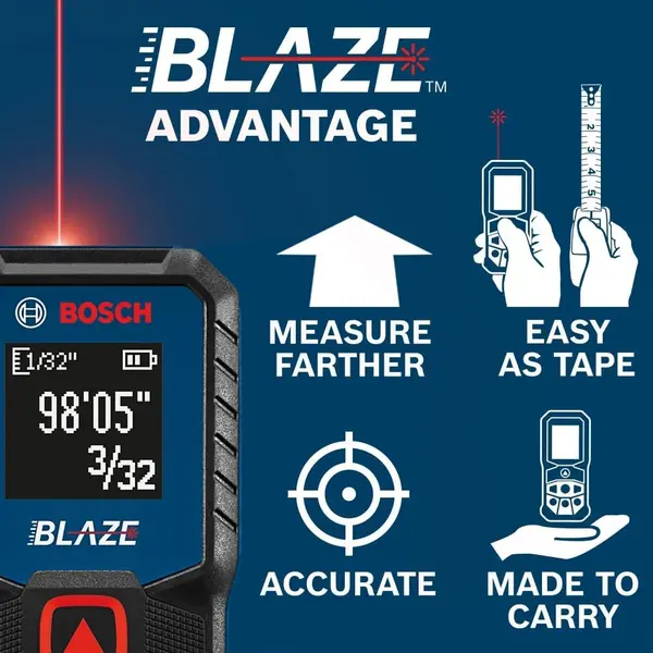 BOSCH Laser Distance Meter Measure 100ft with Backlit Display GLM100-23 (Made in Malaysia)