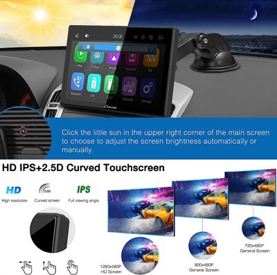 Carpuride 9 inch Car Stereo Multimedia player Wireless Apple Carplay & Android Auto Car Stereo with Backup Cam 