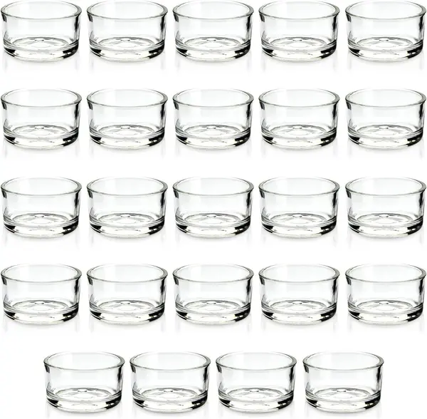 Clear Glass Tealight Holders Candle Jar 5 x 2.5 cm 24 Pack