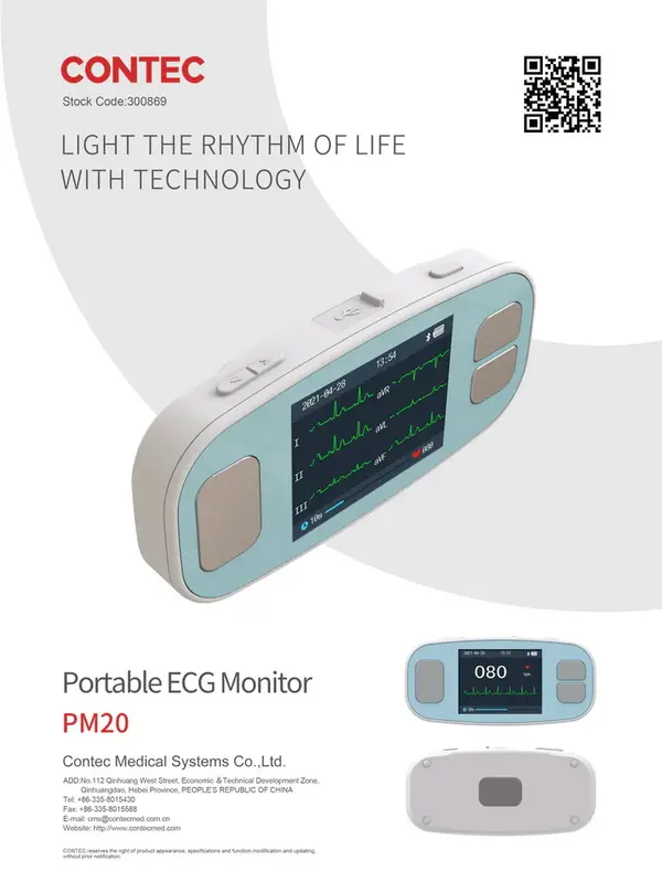Contec Portable ECG Monitor 6 Leads PM20 Bluetooth