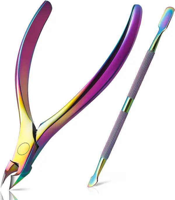 BEZOX Cuticle Clippers with Cuticle Pusher Set - Precise Cuticle Nipper and Under Nail Cleaner Kit