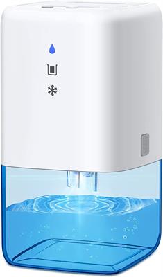 Ultra Quiet Small Room Dehumidifier 300 sq.ft with Defrost & 7 Color Night Light & Auto Off, 39oz Mini Dehumidifier