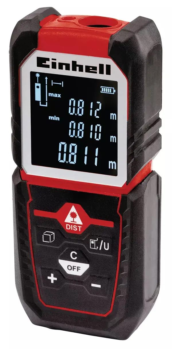 Einhell Laser Distance Meter 50m Digital Distance Tape Meter With Pitch Function For Measuring Spacings TC-LD 50