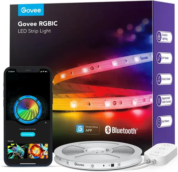 Govee RGBIC LED Strip Lights 16.4ft Bluetooth APP Control DIY Multiple Colors on One Line Music Sync