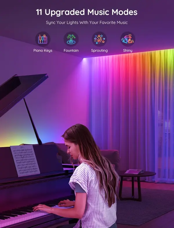 Govee RGBIC LED Strip Lights 16.4ft Bluetooth APP Control DIY Multiple Colors on One Line Music Sync