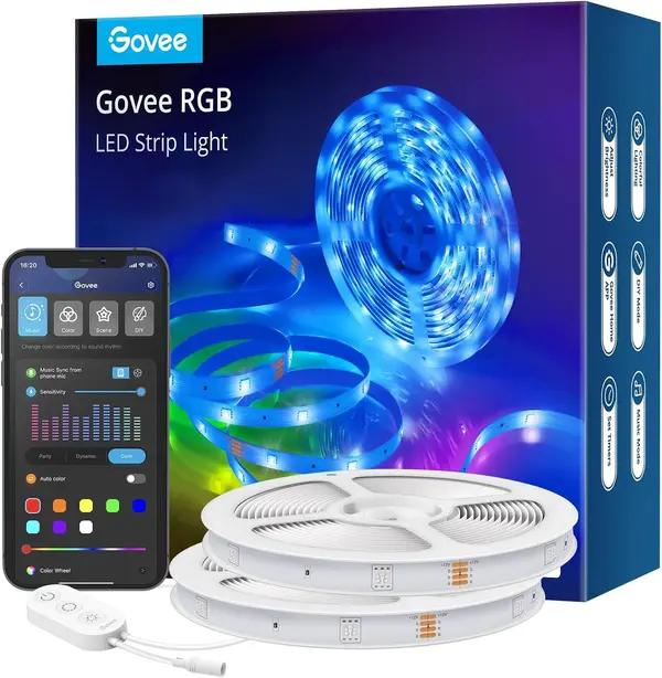 Govee Smart LED Wifi Strip Lights 16 Million Colors, Scene Mode, Music Sync 16.4ft x 2 H6110