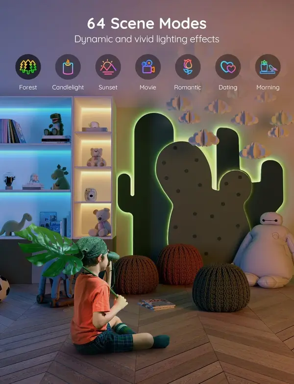 Govee Smart LED Wifi Strip Lights 16 Million Colors, Scene Mode, Music Sync 16.4ft x 2 H6110