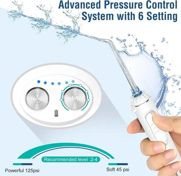 H2ofloss Water Dental Flosser Cordless Oral Irrigator Teeth Pick 6 Modes Portable Rechargeable 