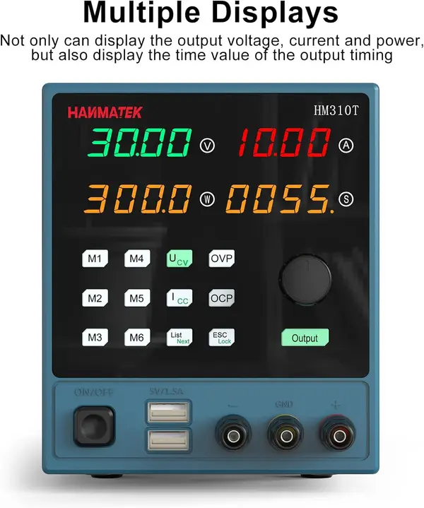 HANMATEK DC Power Supply Programmable 30V 10A Variable Switching with PC Software and USB Interface