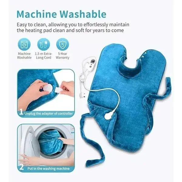 Hosome Extra Large Heat Pad for Back Shoulder Neck Pain Relief, Electric Heating Wrap Back Warmer with 6 Heating Levels & 2 Hours Auto Shut-Off, Over-Heating Protection