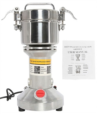 Electric Commercial Grinder Grain Mill 70-300 Mesh Safety (1500W,350g,220V)