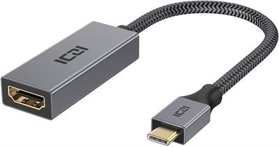 ICZI USB C to HDMI Adapter 4K@30Hz (Nylon Braided) Aluminum Type-C HDMI 2.0 Adapter Compatible with iPad Pro 2018/2020 MacBook Pro/Air Surface Go/Pro7/Pro X Galaxy S9/S10 and More