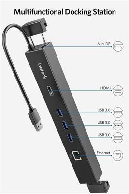 Inateck HB9002 USB 3.0 Microsoft Surface Docking Station, USB-A Hub, HDMI 4K Ultra HD, Mini DP to HDMI Adapter and Gigabit Ethernet Port Compatible Surface_Pro 4/3/Surface 3/The New Surface_Pro