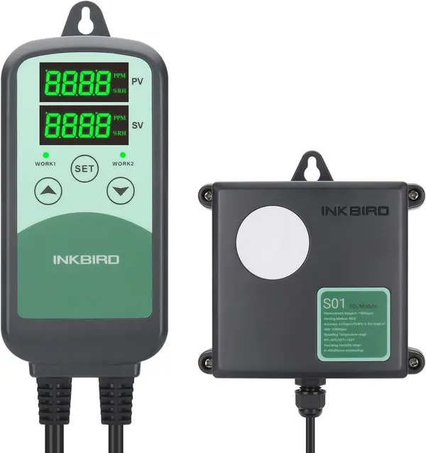 Inkbird Programmable CO2 Controller Carbon Dioxide Meter for Grow Room and CO2 Generator With S01 Sensor ICC-500T UK Socket