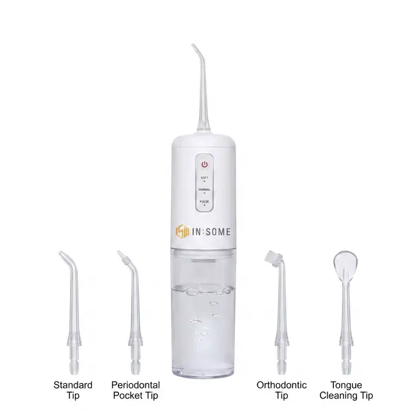 IN:SOME Water Flosser Oral Irrigator Portable and Rechargeable with 4 Tips