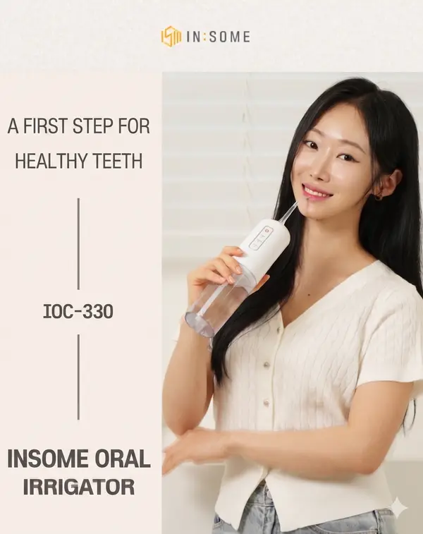 IN:SOME Water Flosser Oral Irrigator Portable and Rechargeable with 4 Tips