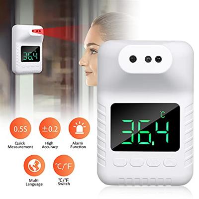 K3X Non-contact Infrared Thermometer, Wall-Mounted Forehead Thermometers with Tripod Bracket Fixed Support 1.6M 1/4 Screw Tooth