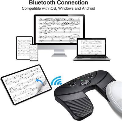 LEKATO Bluetooth Page Turner Wireless Page Turner Pedal for Tablets, Rechargeable Bluetooth Page Turner Pedal Silent Bluetooth Foot Pedal Page Turner for Ipad Tablets Smartphones App Controller
