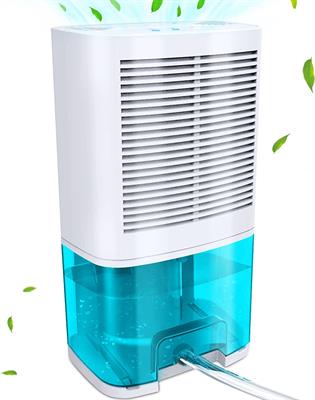 Levoair Dehumidifier 68oz(2000ml) Small Dehumidifier with Drain Hose for 6200 Cubic Feet 650 sq.ft Ultra Quiet Mini Portable Air Dehumidifier