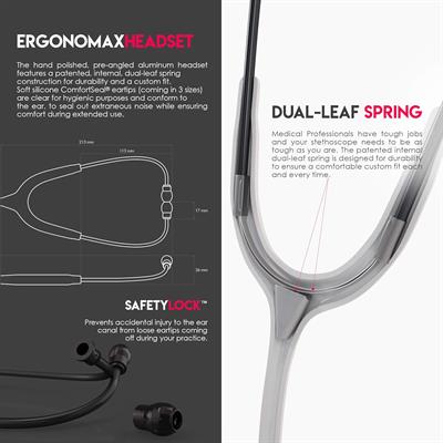 MDF Acoustica Lightweight Stethoscope Chestpiece Headset, MDF747XP