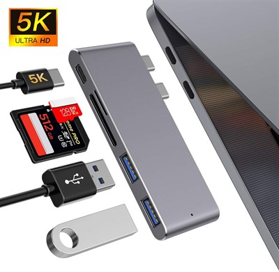 MOKAI START 5 in 1 USB-C Hub Thunderbolt 3 Compatible for MacBook