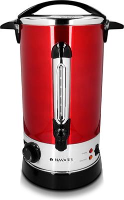 Navaris Hot Water Dispenser Stainless Steel 6.8 L with Thermostat Level Indicator Tap Mulled Wine Hot Drinks Machine