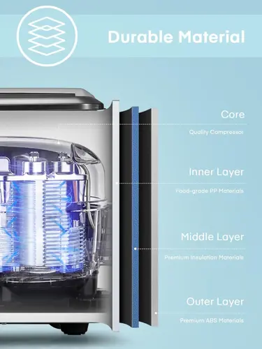 NORTHCLAN Countertop Ice Cube Maker with LED Display, 9 Ice Cubes Ready in 8 Minutes, Make 12kg 24 Hrs, 2L Water Tank, With Ice Scoop & Basket for Home/Office/Bar (Silver)