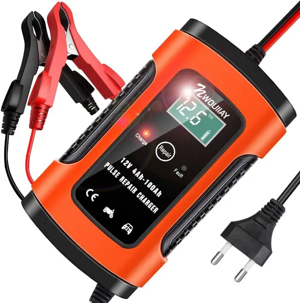 NWOUIIAY Smart Battery Charger 12V 4A for Car Bike 