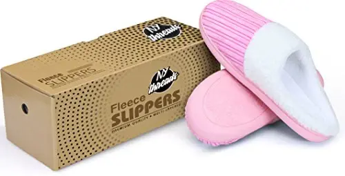NY Threads Comfy Soft Coral Fleece Memory Foam Slippers for Women by NY Threads (X-Large / Pink)