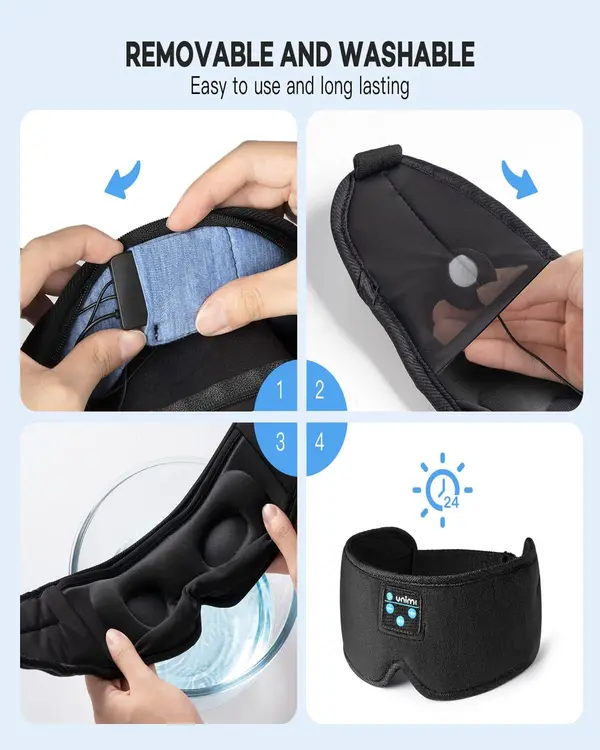 onaEz 3D Sleep Eye Mask Wireless Bluetooth Music Sleep Mask with Built-in Speaker & Microphone
