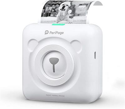 PeriPage A6 Mini Thermal Printer Inkless Bluetooth Pocket Printer for Print Picture List Memo Tags Barcode Receipt Labels