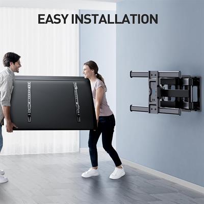 PERLESMITH TV LCD Full Motion Mount Swivelling / Tilting Wall Mount for 37 - 75 Inch Flat and Curved Television or Monitor up to 60 kg