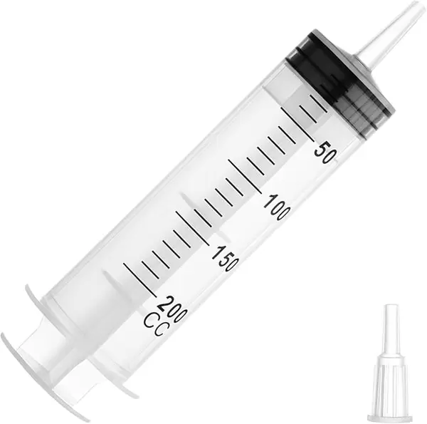 200ml Large Syringe Plastic, Pet Feeding Syringe Sterile Package for Scientific Labs, Measurement, Dispensing, Watering, Refilling