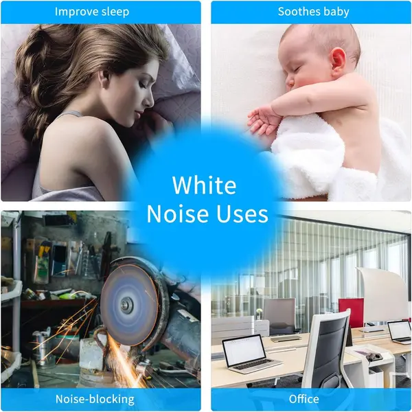 Sound Light Sleep White Noise Machine Rechargeable 9 Sounds 